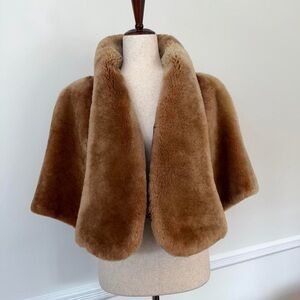 Sheared mink fur cape